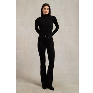 HOLLAND COOPER High Rise Flared Jean Women's Black High-Waisted Pants 4R UK8R